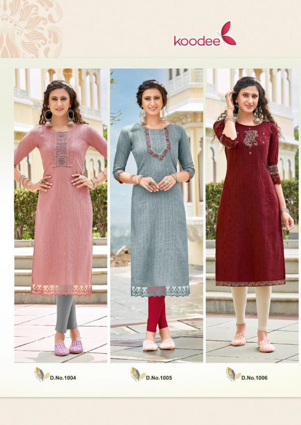 Koodee Juhi Vol 1 Chinon Designer Fancy Kurti Collection